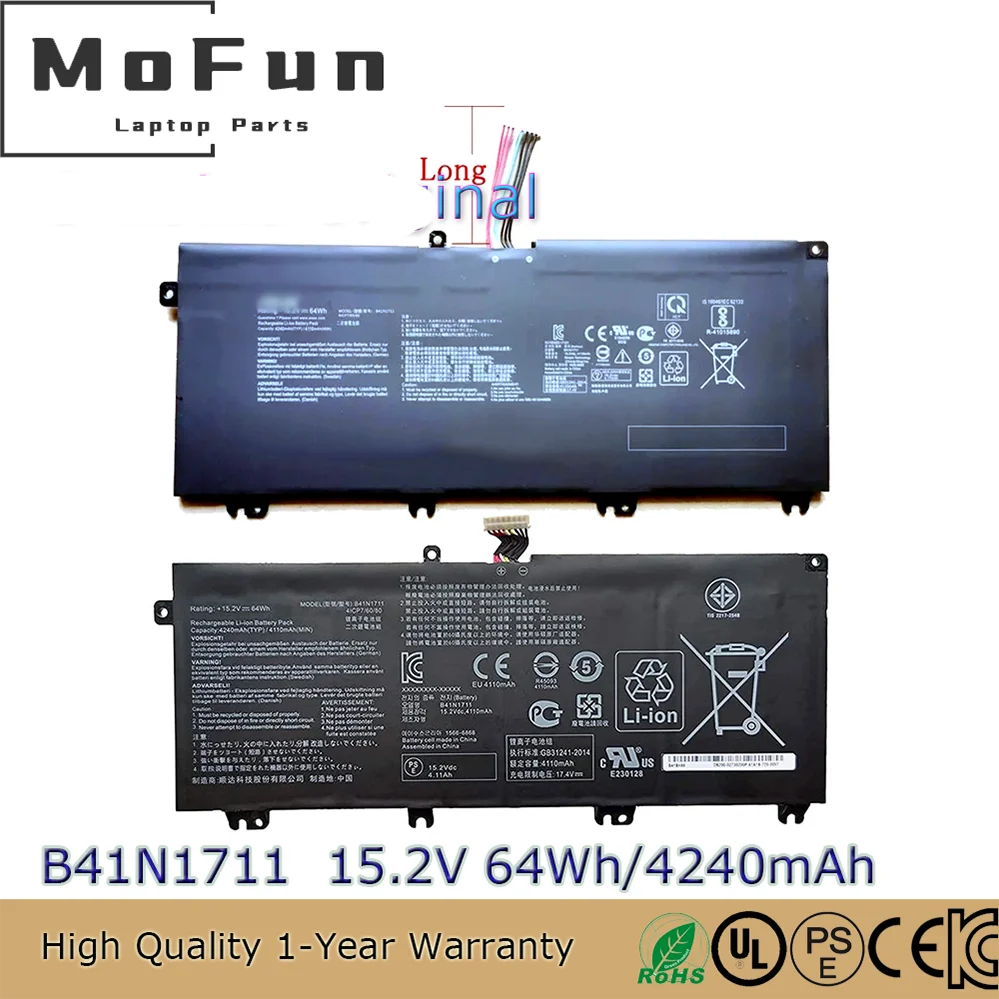 

B41N1711 0B200-02730100 Original 15.2V 64Wh Laptop Battery for Asus ROG Strix GL703VD GL503VM GL503VD FX503VM