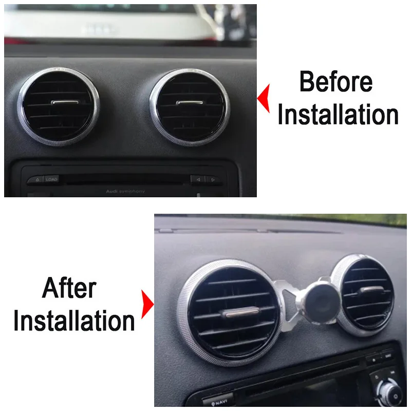 For Audi A3 S3 RS3 8P Sportback Car Phone Magnetic Holder Car Outlet Clip 360 Degree Adjust Mount Mobile Phone Stand GPS Bracket