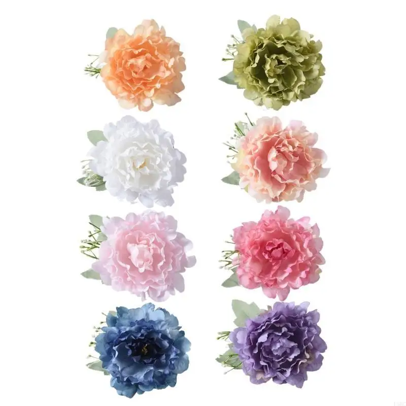  Set of 2Pcs Artificial Peony Flower Curtain Tiebacks Clip Flower Curtain Holder Clamp Decorative Window Drapes Tiebacks