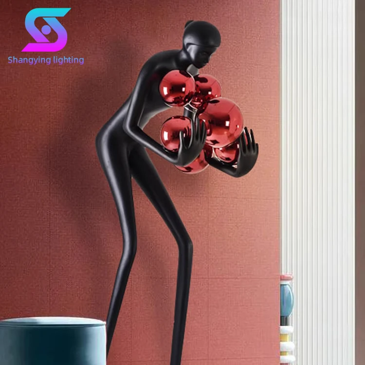 Nordic Minimalist Art Sculpture Humanoid Abstract Designer Led Hotel Living Room Bedroom Modern Floor