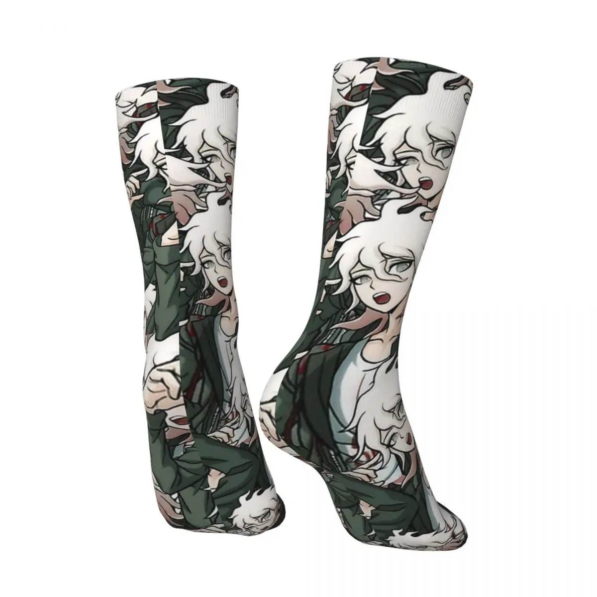 Nagito Komaeda Stem Hoop Retro Danganronpa Makoto Spel Unisex Sokken Wandelen 3d Print Happy Sokken Streetstyle Gekke Sok