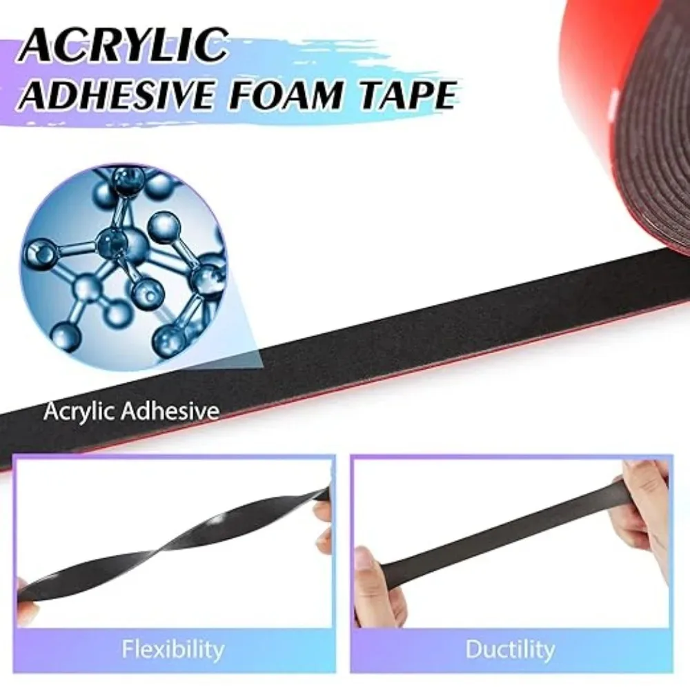 Foam Adhesive Stickers High Viscosity Double Sided Tape Removable Diy Indoor Outdoor Waterproof Heavy Duty Mounting Tape