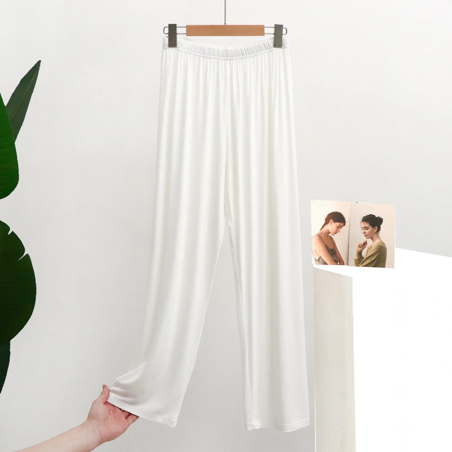 Pants Thin Homewear Mosquito Proof Long Pants Soft Smooth Draping Relaxed Casual Home Sleepwear Women Pants