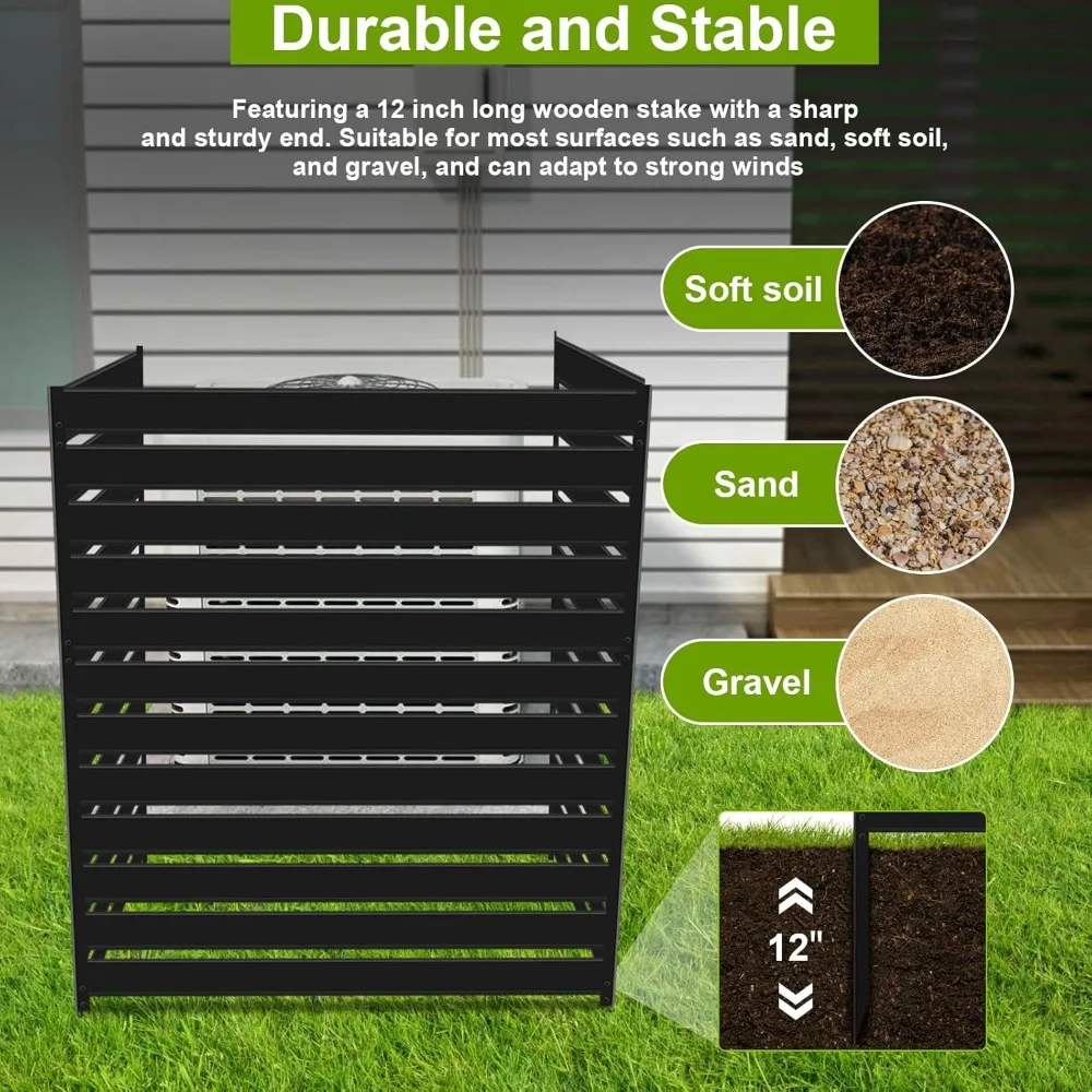 Schermo per recinzione del condizionatore d'aria W x H, recinzione per la privacy del bidone della spazzatura a 3 pannelli, pannelli per recinzione per la privacy per piscina all'aperto e altre unità