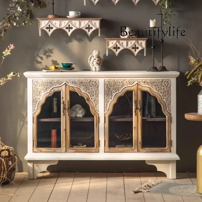 

Kh X Smart Home Simple Display Living Room Cabinets White Nordic Solid Wood Living Room Cabinet Glass Retro Wooden Kast Woonkame