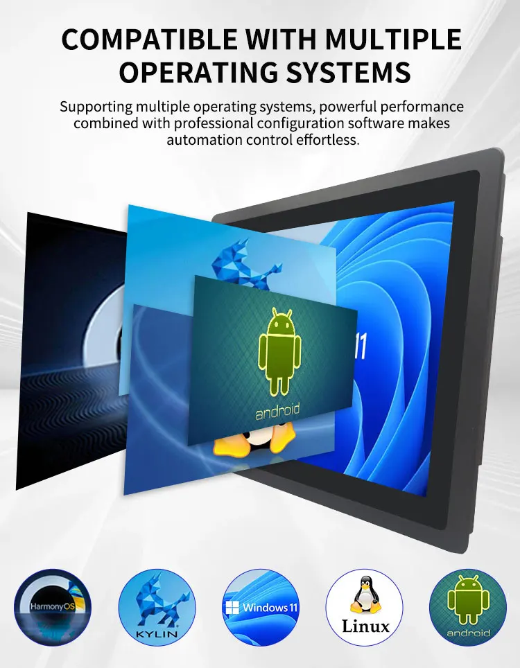 ZXY 15 17 19 بوصة Ip65 جزءا لا يتجزأ من اللمس الكمبيوتر لينكس أوبونتو أندرويد وين لوحة صناعية الكمبيوتر شاشة تعمل باللمس الكمبيوتر بدون مروحة الصناعية الكمبيوتر
