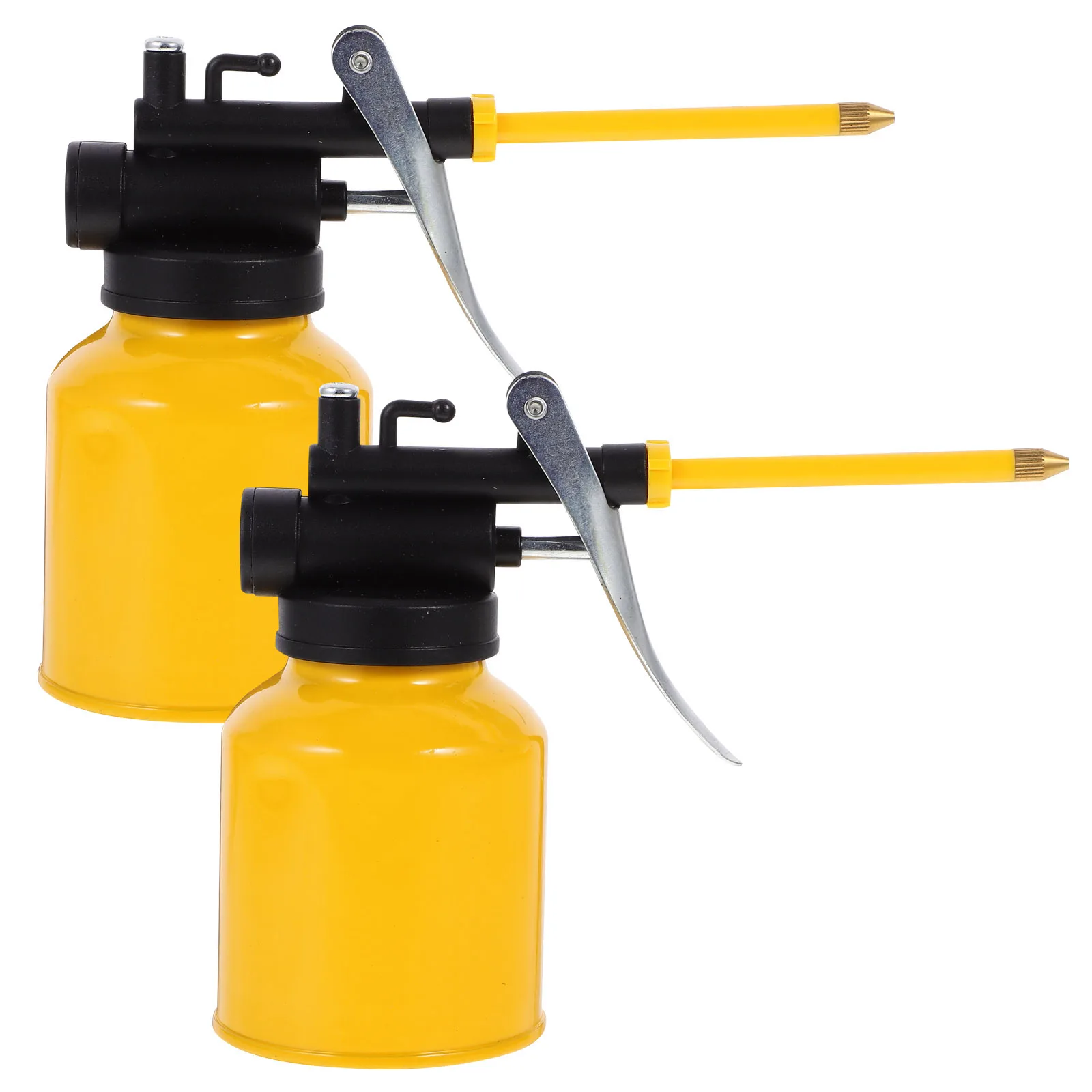 

2 pcs 250Ml High Pressure Pot Pump Oil Can Aluminium Oiler Yellow Durable Lightweight Quick Oil Flow High Pressure Spraying