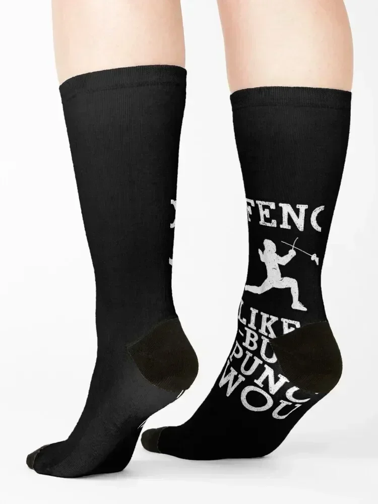 Diseño de esgrima genial para hombres, mujeres y niños, calcetines deportivos de esgrima, calcetines deportivos personalizados de Rugby de colores para mujeres y hombres