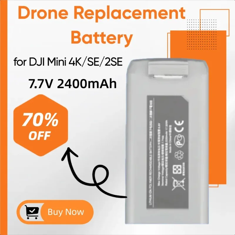 

New 7.7V 2400mAh Capacity for DJI Mini 4K/SE/2SE Series Drone Replacement Battery Accessories