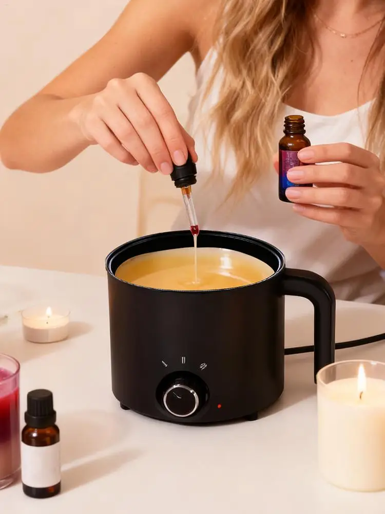 1.5L Wax Smeltkroes Kaars Wax Smeltapparaat 3-niveau Temperatuuraanpassing Elektrische non-stick Kaarsen Maken Smeltkroes - afbeelding 2