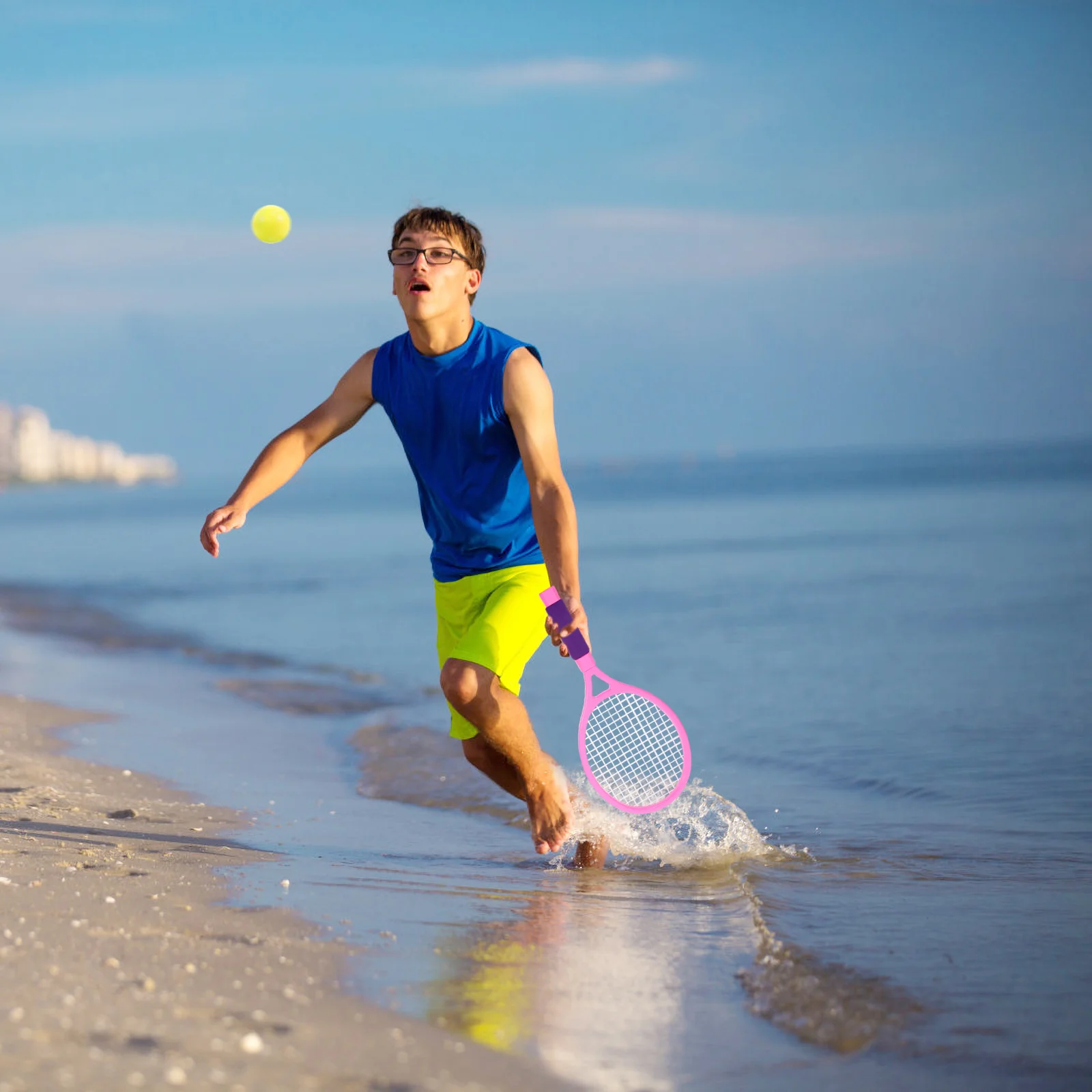 Raquete de badminton brinquedo raquetes profissionais crianças brinquedos atléticos grande tênis portátil para crianças brinquedos de plástico