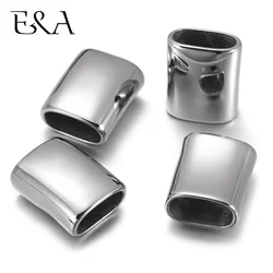 316L Stainless Steel Slide Charms Blank Mirror Polish for Bracelet Making Fit 12x6mm Leather Jewelry DIY Slider Beads