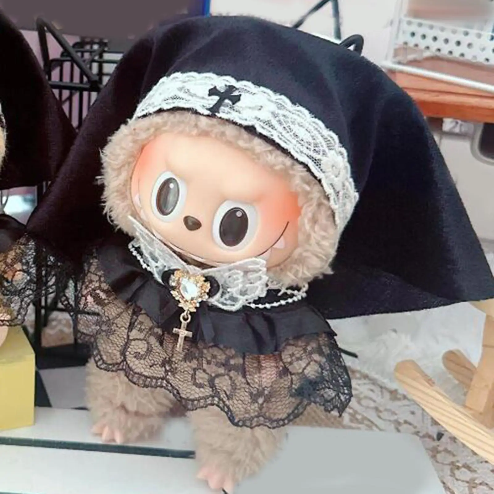 

Кукольная одежда DIY Кукла Игрушка Костюм монахини Черная шляпа Мягкое платье Ваша собственная кукла Детский подарок Одежда для куклы 15 см