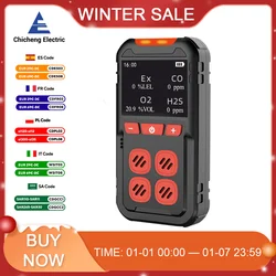 Ms02 detector de vazamento de gás 4 em 1 analisador de gás combustível portátil alarme de monóxido de carbono monitor de qualidade do ar gás natural o2 co h2s