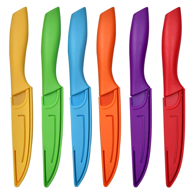 1/3/6pcs Colorful Knives Set for Kitchen Paring Utility Slicing Fruit Vegetable Cutter 3 4 5 6 Inch Blade Cooking Tool