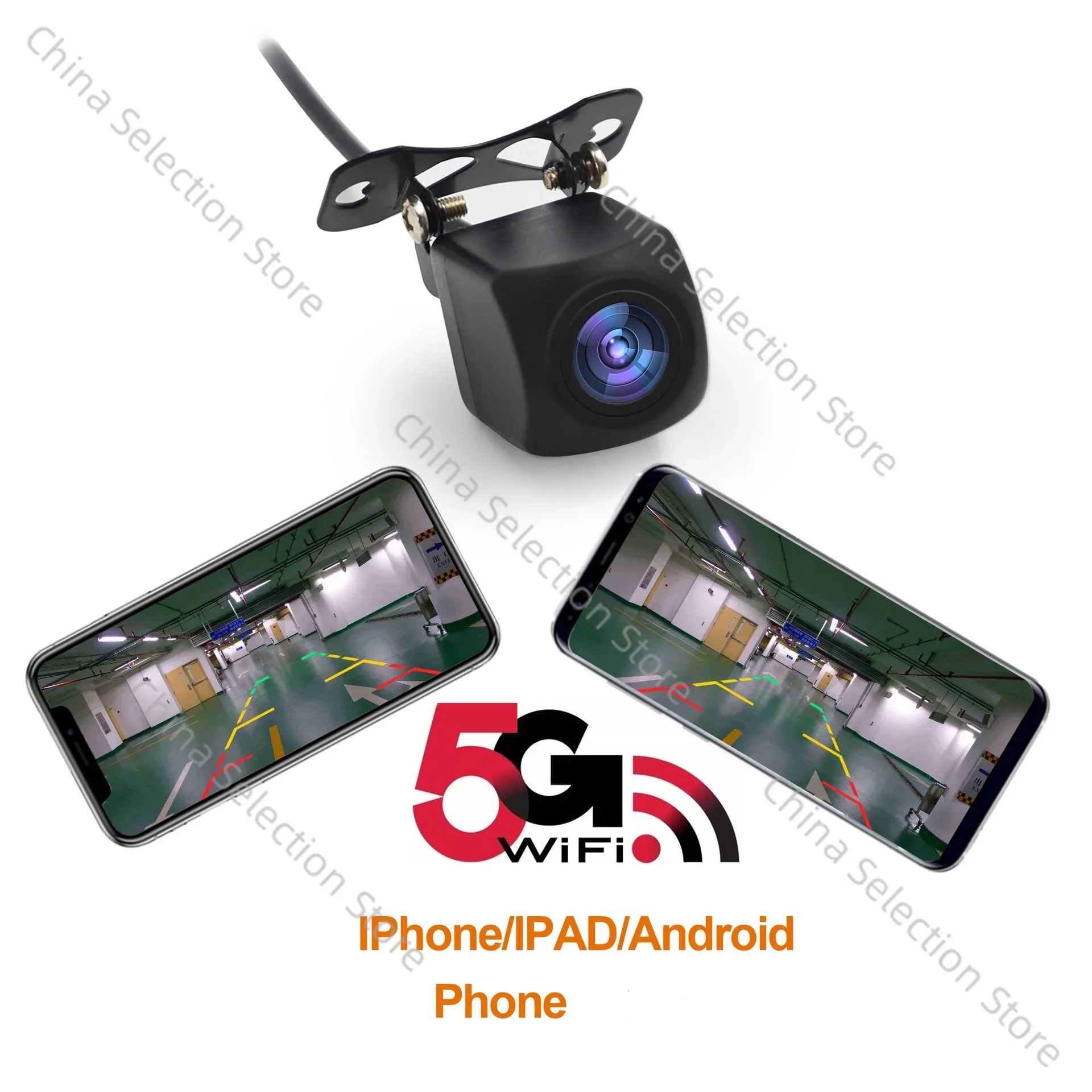 

High Definition Fisheye Lens Ruler Line Front and Rear View Switchable Wifi Car Camera Wireless Reversing Camera