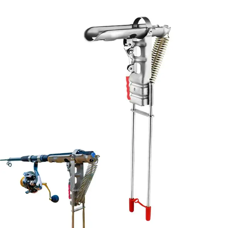 

Bank Fishing Rod Holder Automatic Hook Setter For Ground High Sensitivity Spring Loaded Stainless Steel Pole Stand Support