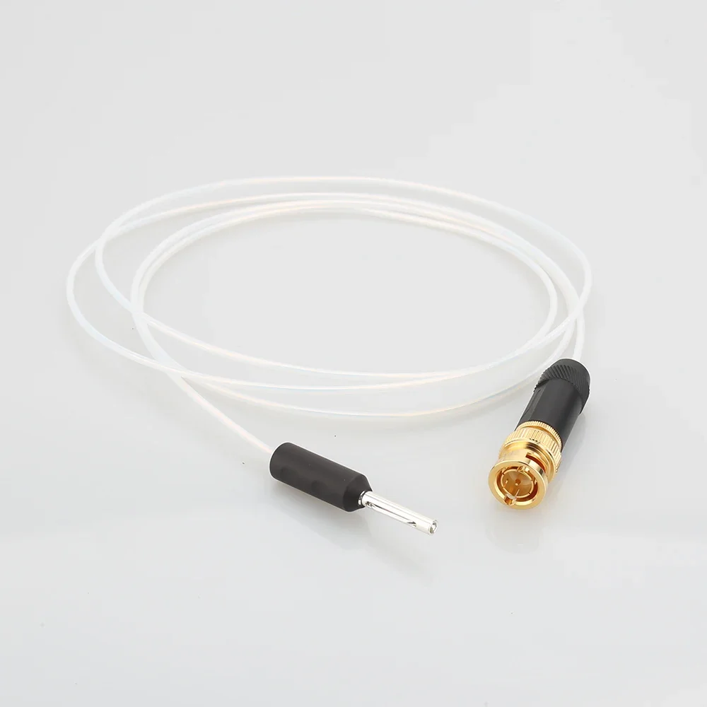 

HiFi Sterling Silver A/V Cable High-End Audio with Banana to BNC Plug Grounding Box Tuning Box for Speaker Amplifier Decoder