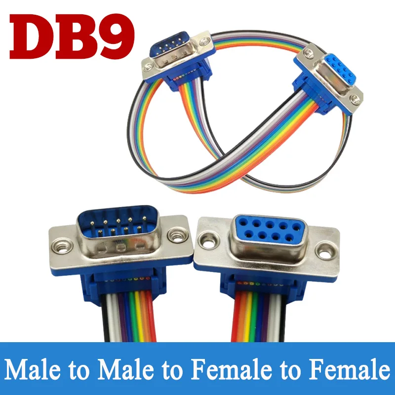 DB9 RS232 Male to Female Serial Port Adapter Cable 9Pin Motherboard COM Port Extension Cable Male to Male/Female to Female 28AWG