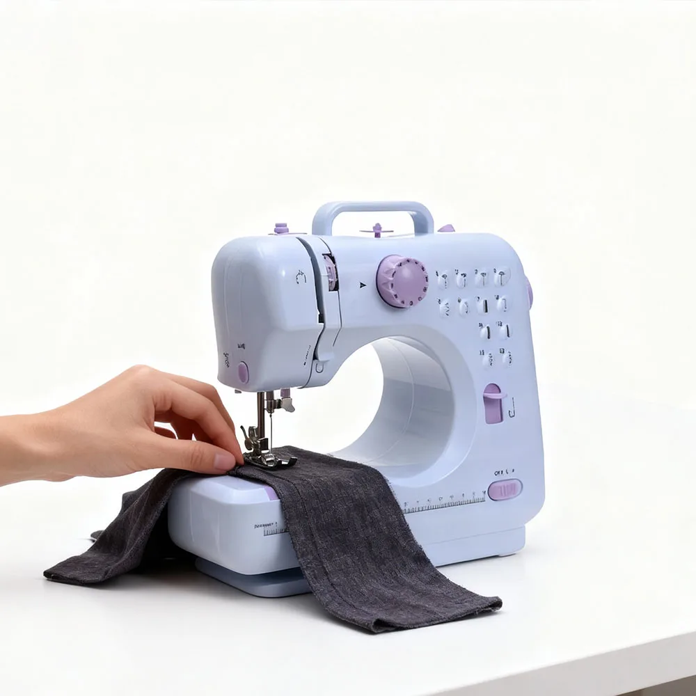 

Electric Mini Household Portable Sewing Machine 12Stitch Crafting Mending Overlock Pedal Replaceable Presser Foot Beginner DIY