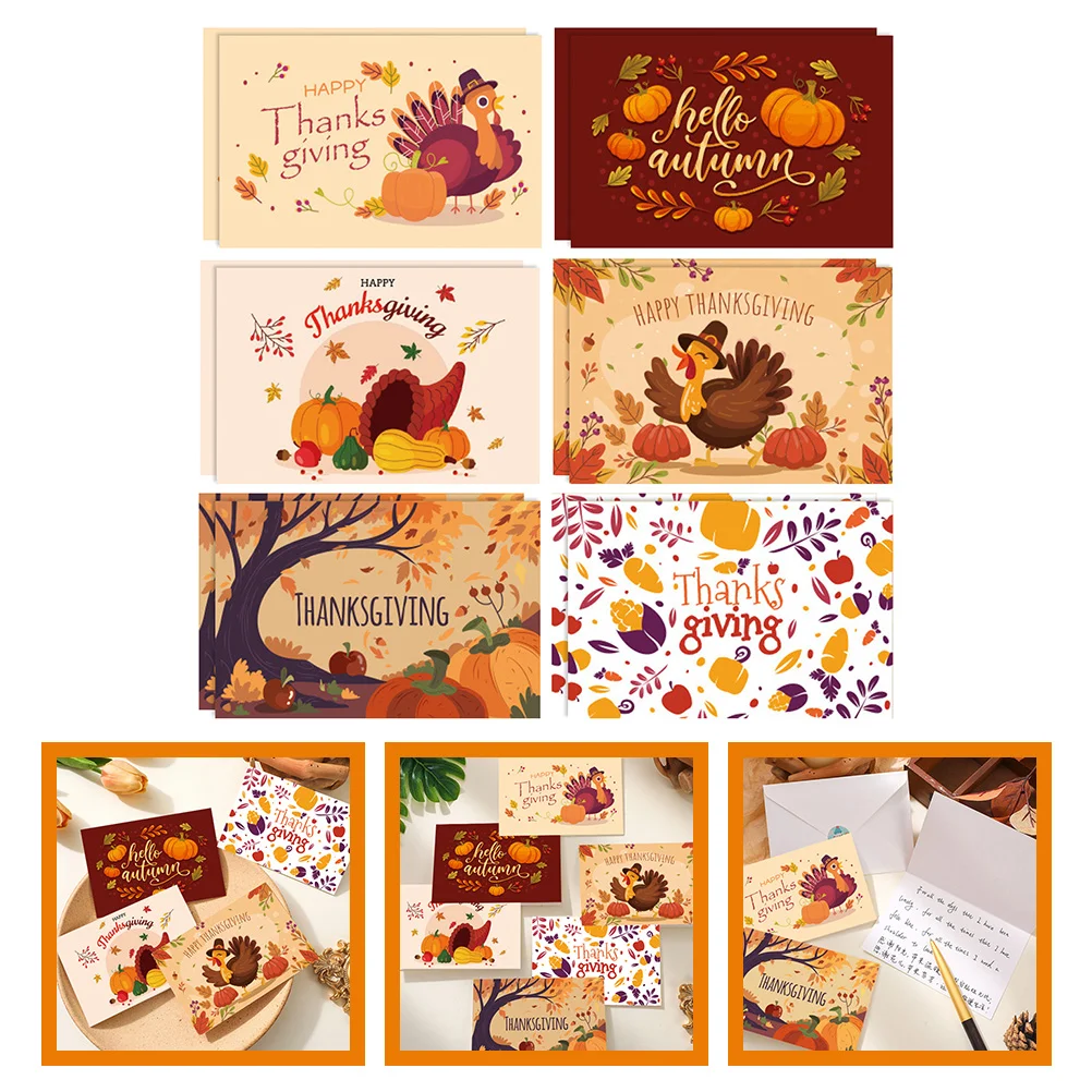 12 Pcs Thanksgiving Party Games Banner Scratch Card Children's Holiday Fall Cards Happy Harvest Turkey Pumpkin Maple Leaf