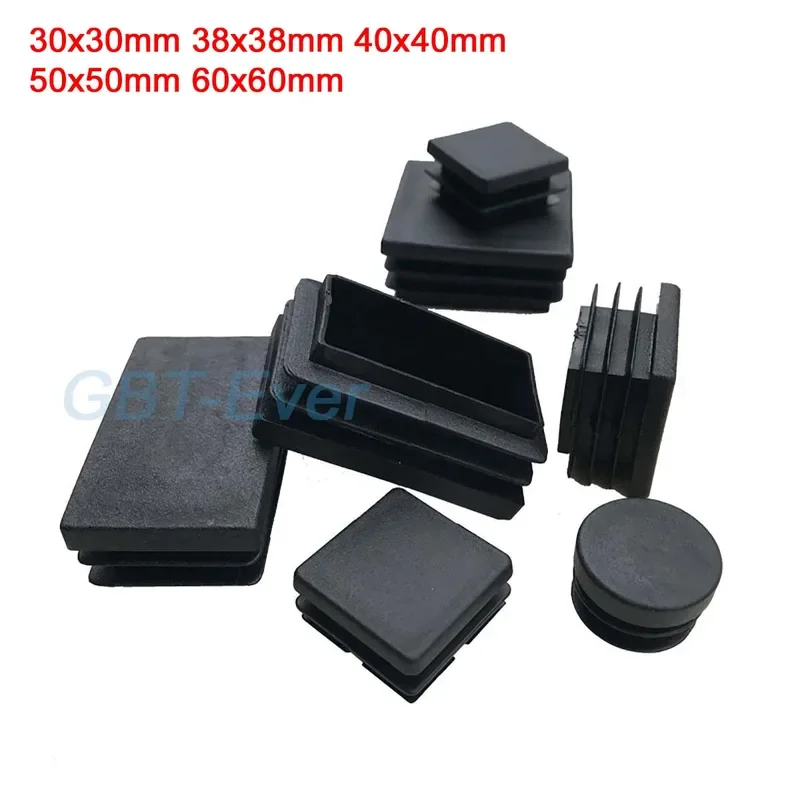 

10/20/30Pcs PE Plastic Square Pipe Plugs 30x30 38x38 40x40 50x50 60x60mm Black Hole End Caps Inserts Seal Plug Chair Foot Pads