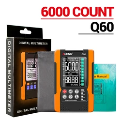 Q60 Digital Multimeter High Precision Digital Transistor Tester 6000 Counts True RMS Auto Electrical Capacitance Meter