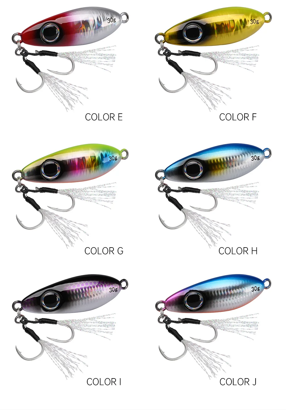 BLUX Flyspoon Metall Jig Löffel Angelköder 30G Künstlicher Köder Shore Hard Slow Jigging Longcast Wolfsbarsch Thunfisch Salzwasser Tackle – Detail 8