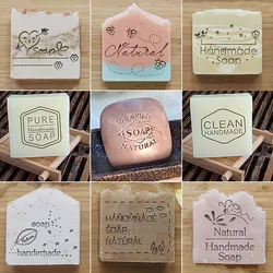 Natural Handmade Series Acrylic Clear Soap Stamp Seal Mold For Soap Making Supplies Tools Kits DIY Crafts Customizable Logo