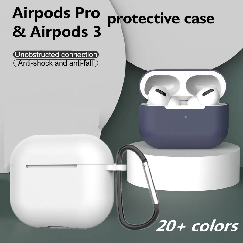 Silicone Cover Case For Airpods pro Case Wireless Bluetooth for Airpods 3 Case Earphone Accessories With Anti-dust Sticker
