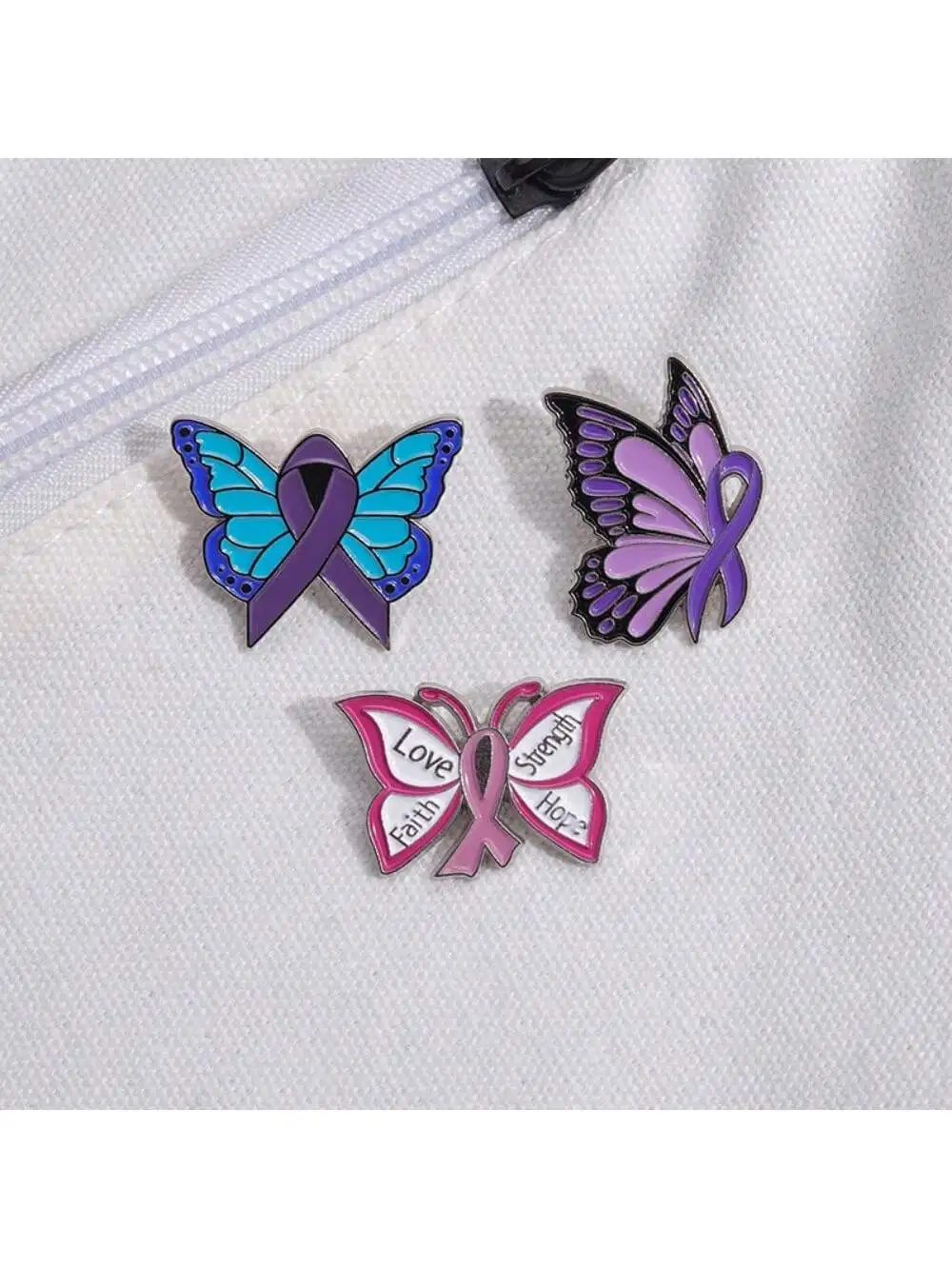 3pcFashion simple dopamine series, cartoon color double wings butterfly creative exquisite trinket brooch accessories badge gift