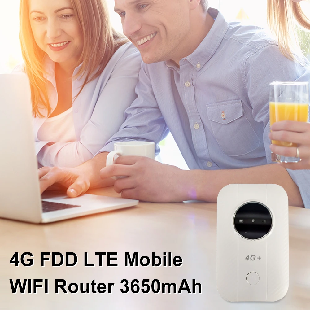 4G LTE Mobile WiFi Router 3650mAh 150Mbps WiFi Modem Up To 10 Users with SIM Card Slot Portable WiFi Hotspot for Car Travel