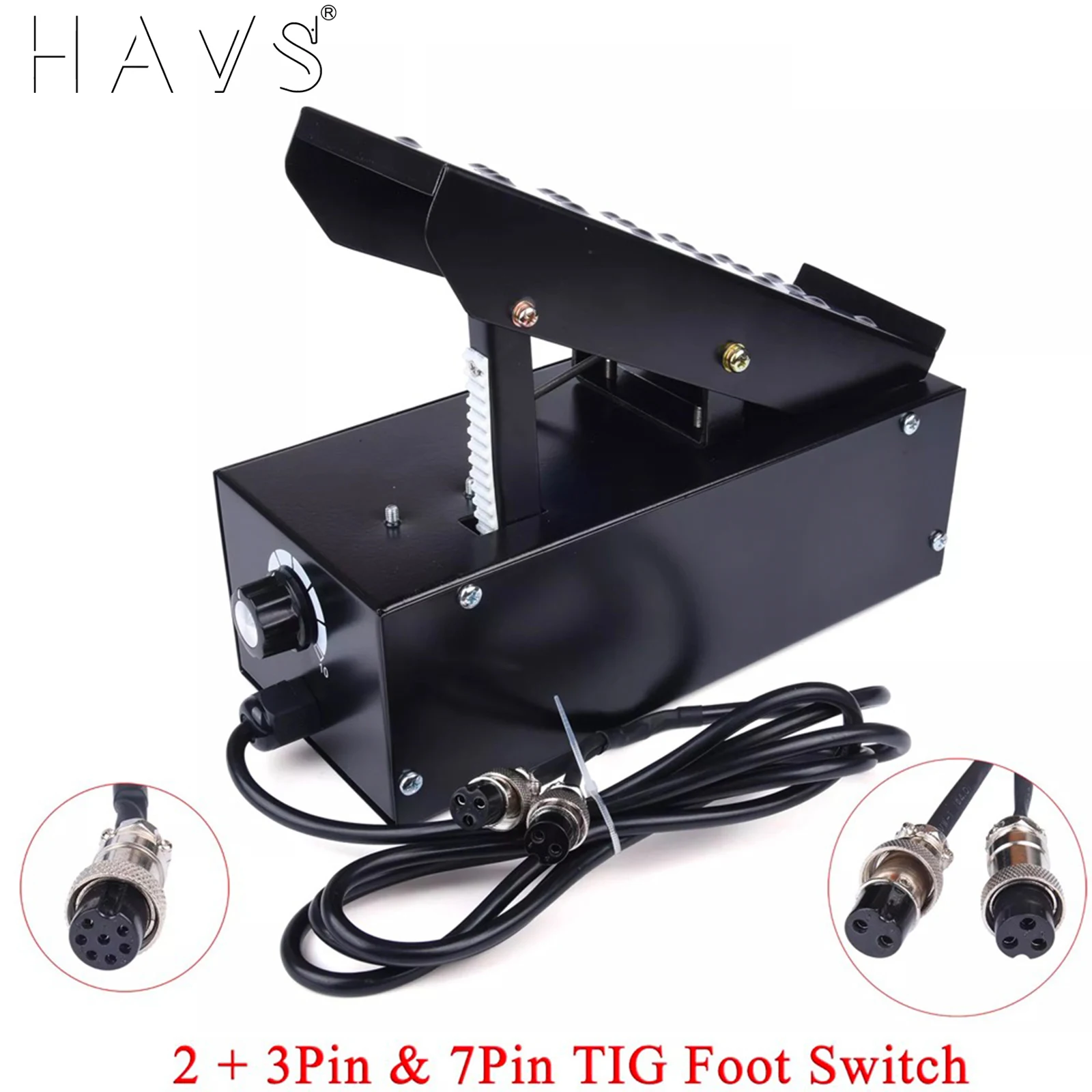 

2+3 Pins Foot Pedal Power Amperage Controller Current Stepless Adjustable Switch For TIG ATGW Spot Weldding IGBT Machine