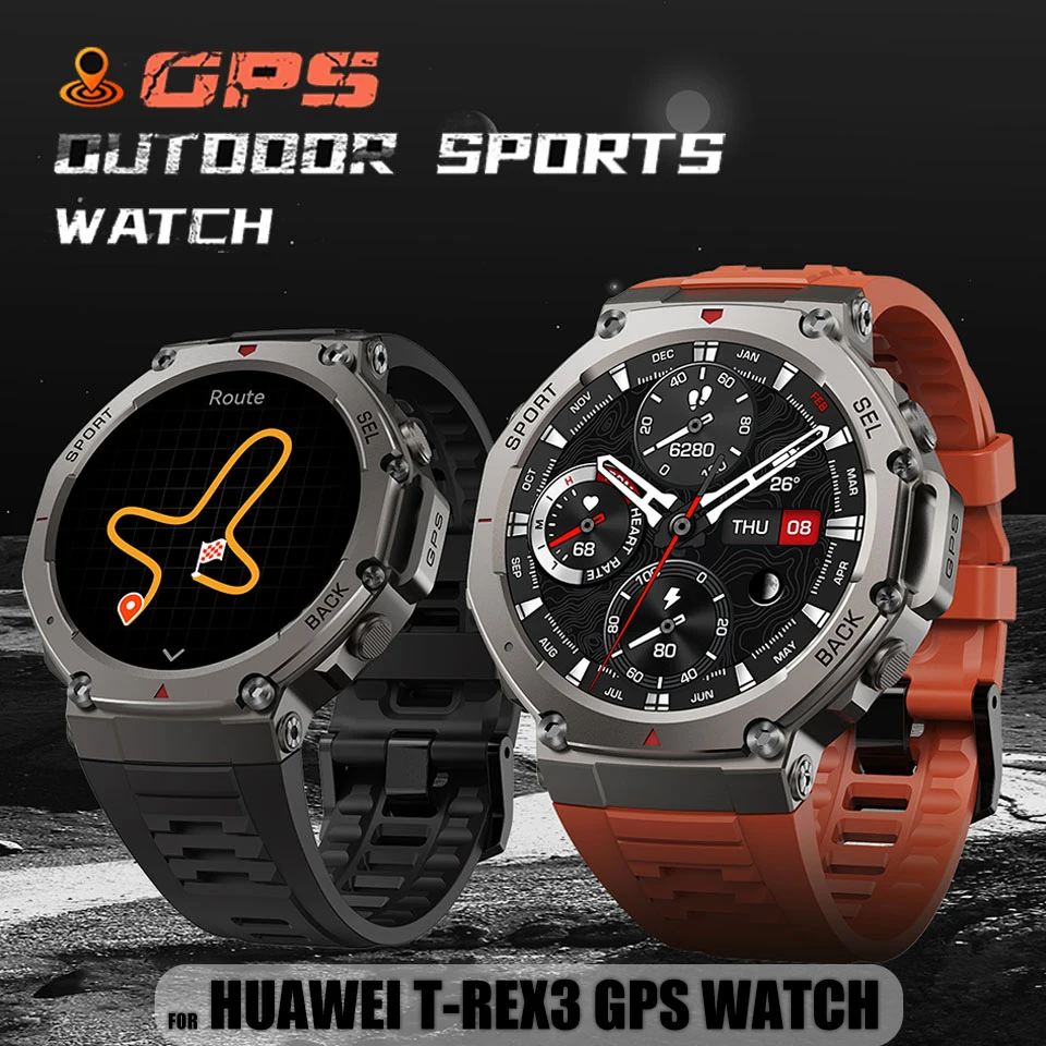 

T-Rex 3 Military Grade 540mAh Battery Smart Watch IP68 Waterproof GPS Bluetooth call AMOLED HD Men Sports 2025 New Smartwatches