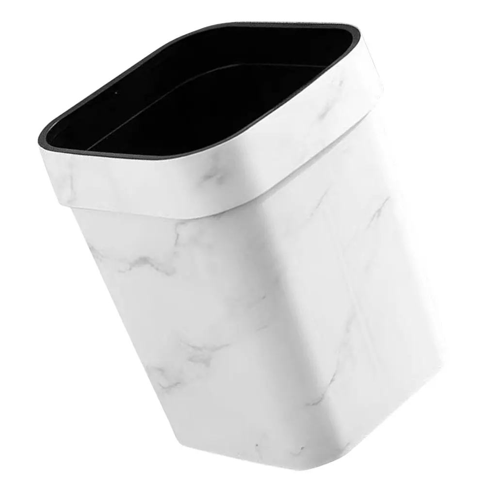 

Wastepaper Basket Marble Pattern Trash Can No Lid Bathroom Office Bedroom Living Room Household Garbage Container Home Rubbish