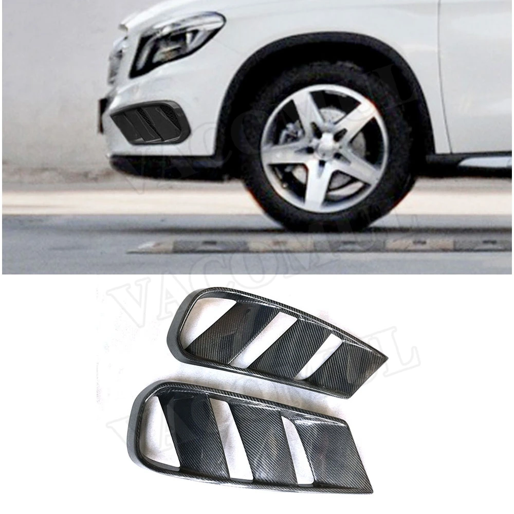 

VACOMUL Carbon Fiber Front Bumper Air Vent Cover Trim For Benz GLA Class X156 GLA200 GLA260 GLA45 2014-16 Lamp Mesh Grill Frame