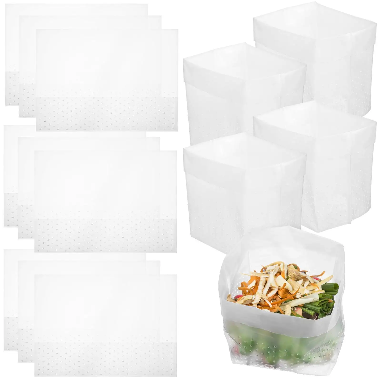 

150 Pcs Standing Kitchen Waste Bags Garbage Bags Kitchen Bathroom Waste Trash Strainer Food Recycling Small Bin Office PP