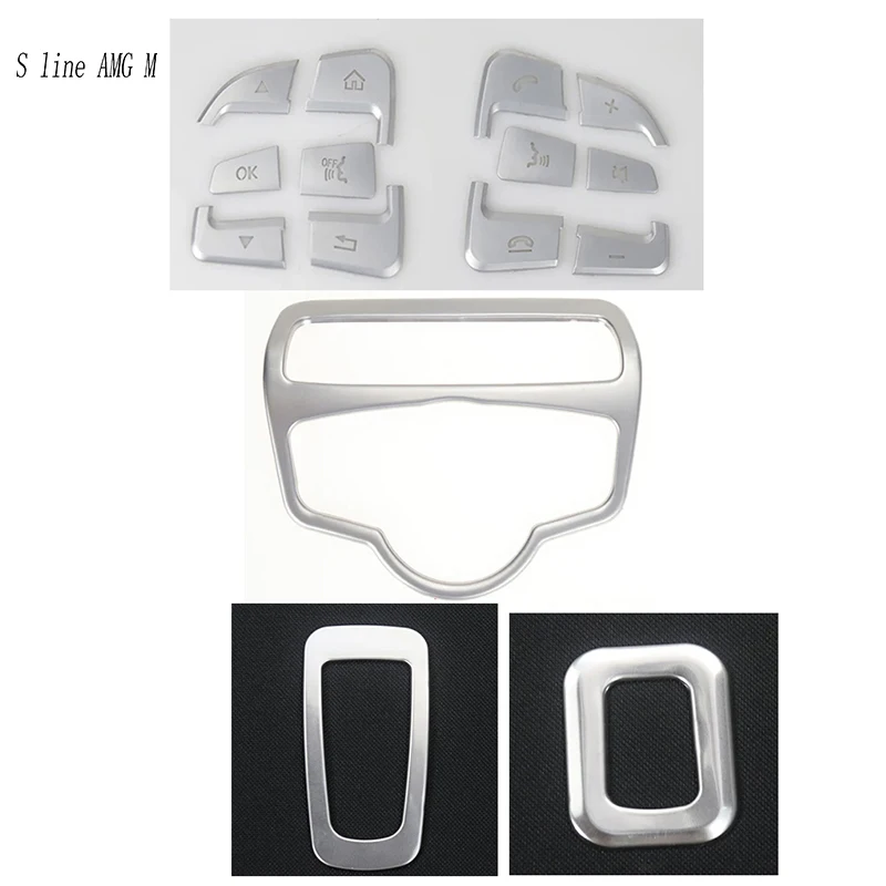 For Mercedes Benz C Class W205 GLC X253 2015-2021 Car Steering Wheel Button switch handbrake Headlight trunk Frame cover Trim