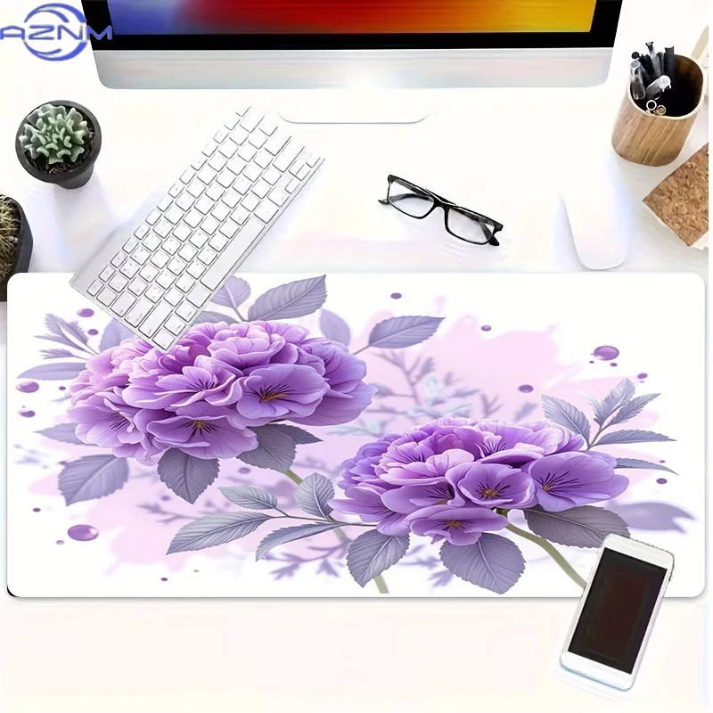 Purple Hydrangea Mouse Pad, Rubber Material, Multiple Specifications Available, Ideal for Programmers & Gamers, Perfect as Gradu