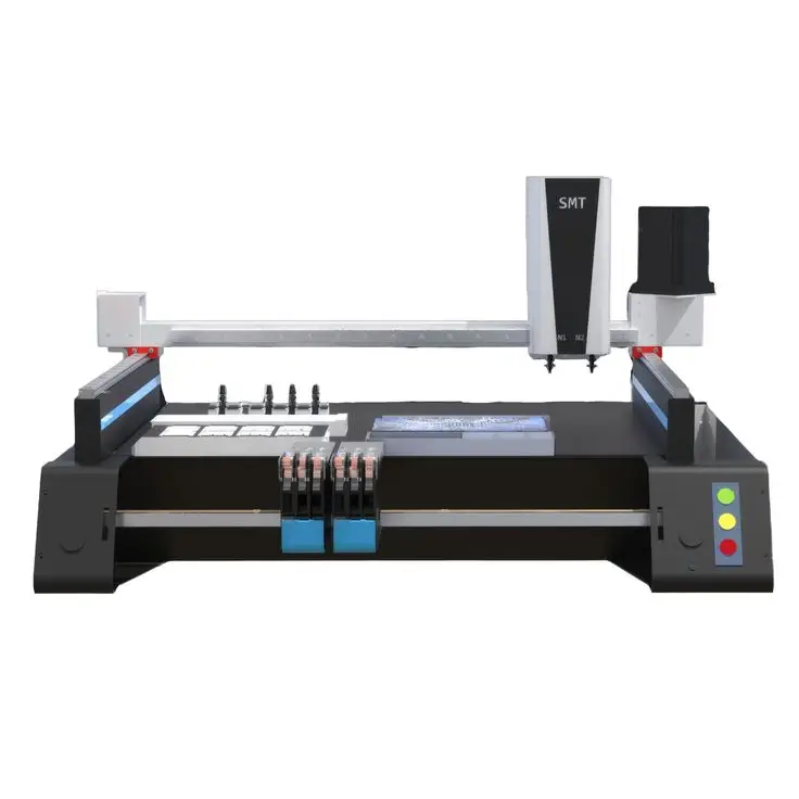 -For  High-Precision Desktop SMT Pick Place Machine Triple Vision Dual Head 0.05mm 36 Feeder Auto Nozzle Changer LED Assembly&