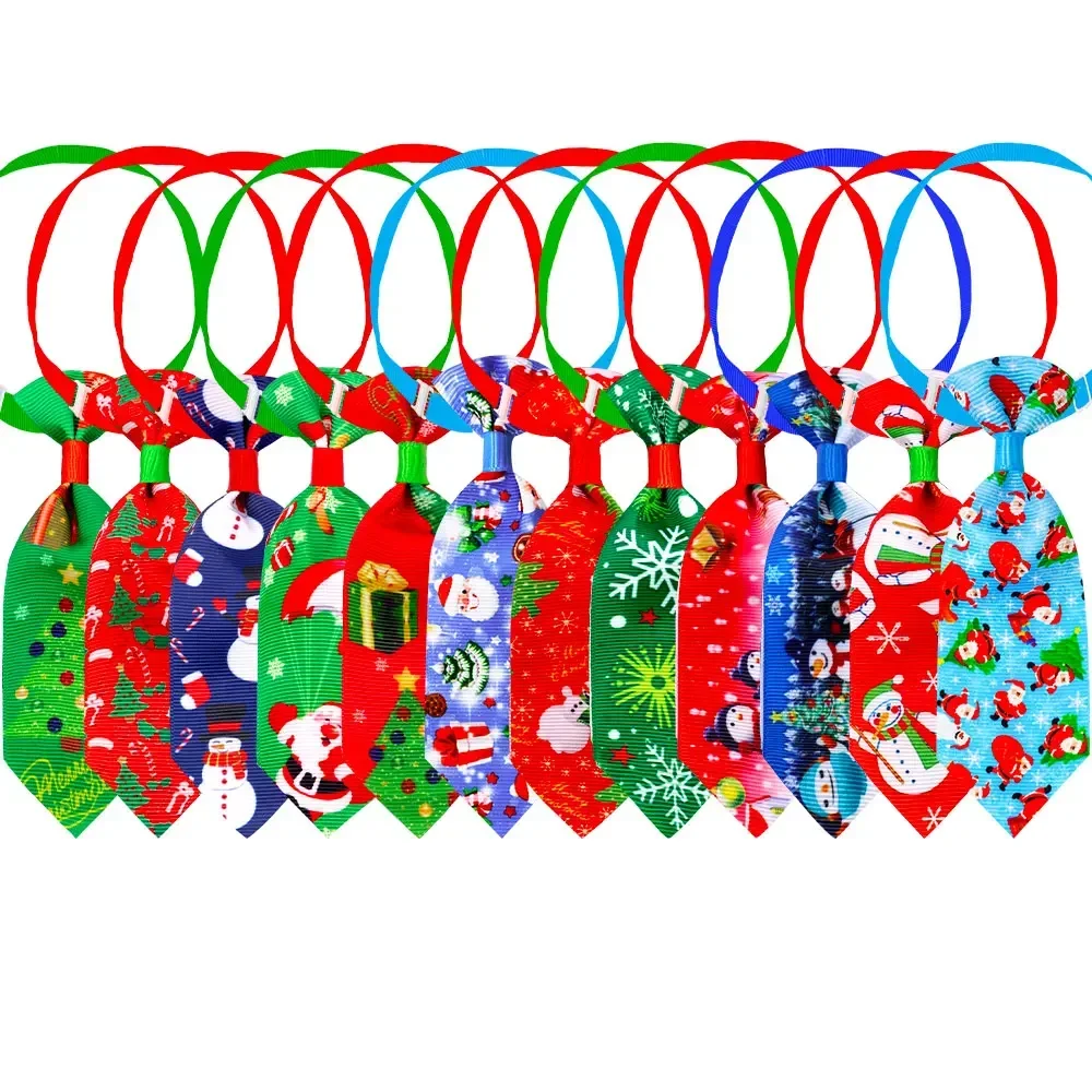 50PCS Wholesale Christmas Decorate Dog Bowties Dog Cat Collalrs Christmas Grooming Pet Neckties Bandana Small Large Dog Supplies