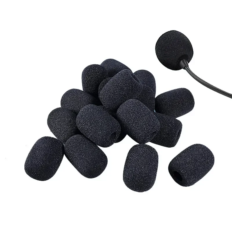 

10PCS Universal Mic Sponge Covers， Anti-Wind Cotton Sleeves for Lavalier Mini Headset Microphones