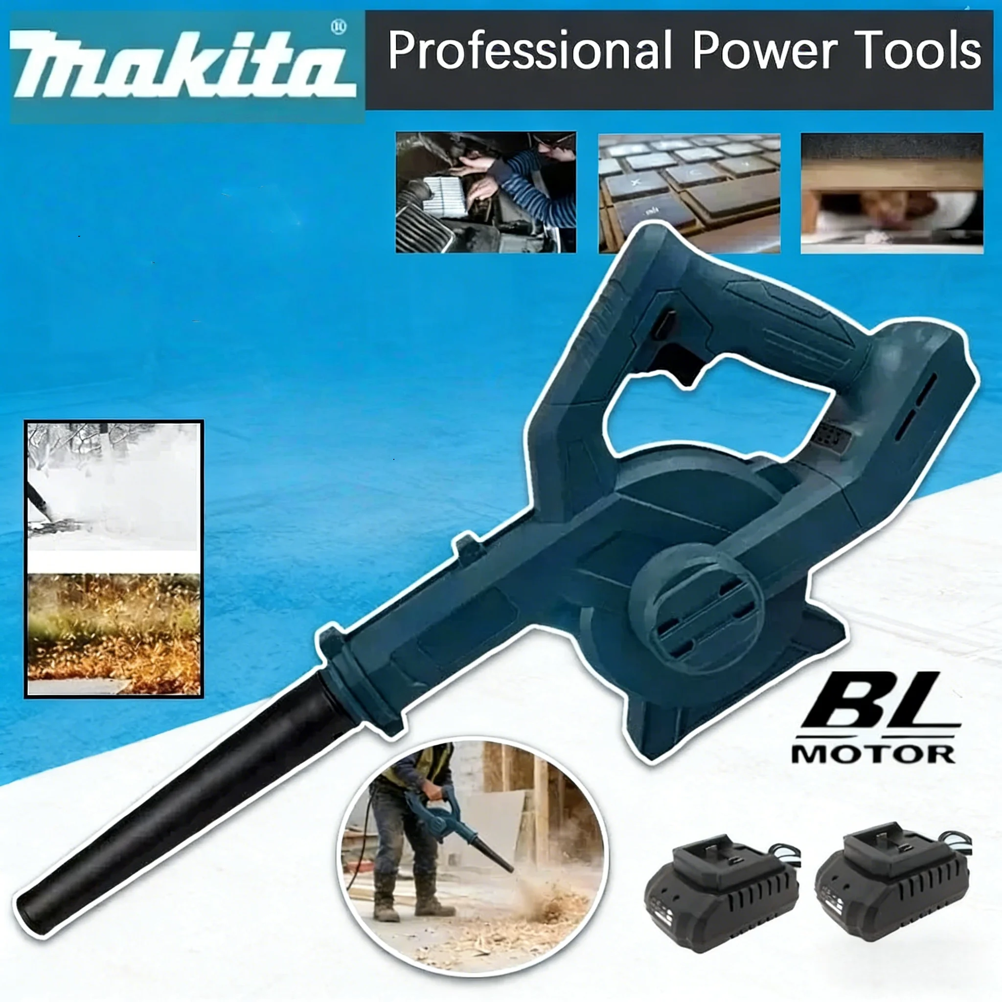 

Makita 18V Cordless Electric Air Blower Adjustable Leaf Blower for Garden Snow Blowing Computer Dust Cleaning