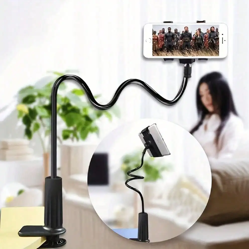 

A 360 ° rotating tablet phone holder, spiral base lazy bracket, tablet bedside table bracket, bedside lazy bracket 360 degree adjustable DIY flexible bracket, with multi-function tablet rack, lazy bracket, long arm clamp, suitable for bed and kitchen