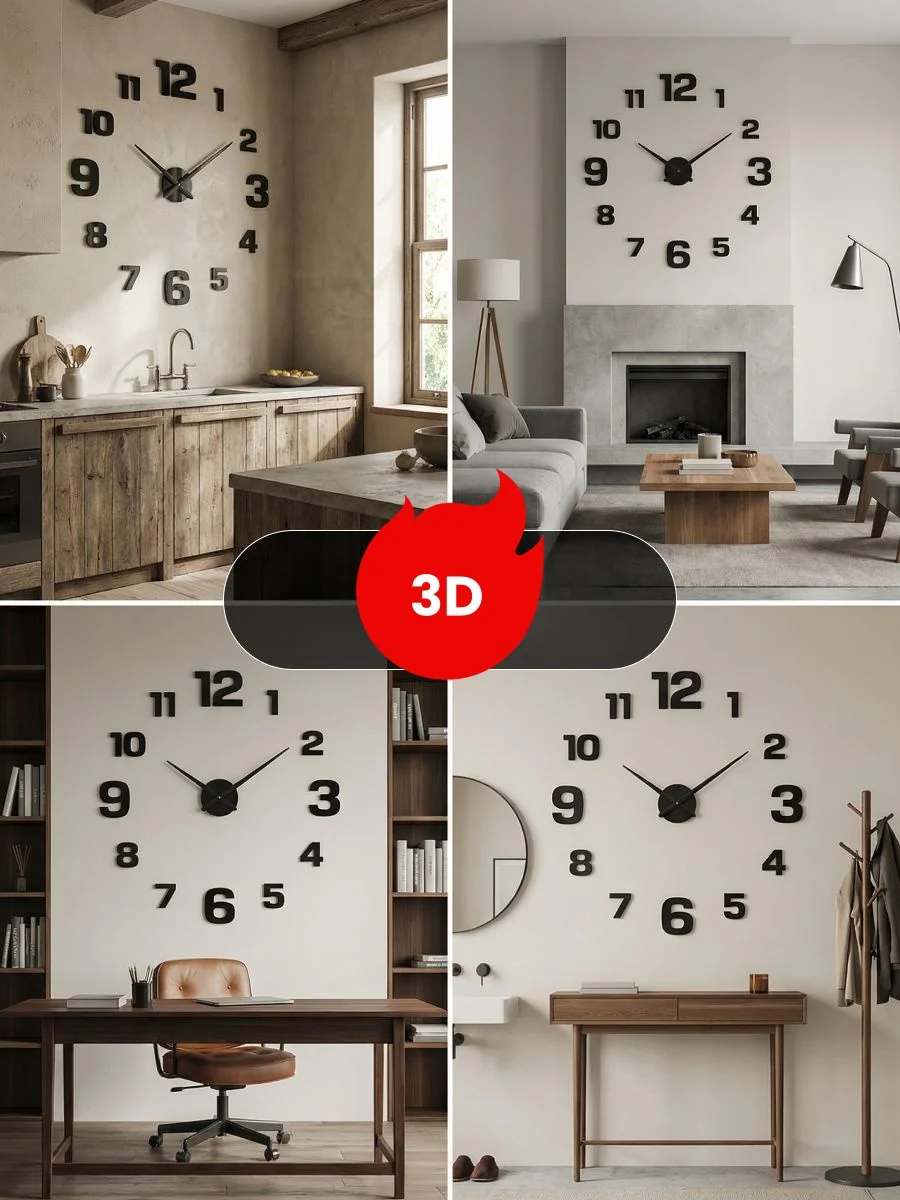New Modern Design Large Wall Clock 3D DIY Quartz Clocks Fashion Watches Acrylic Mirror Stickers Living Room Home Decor Horloge