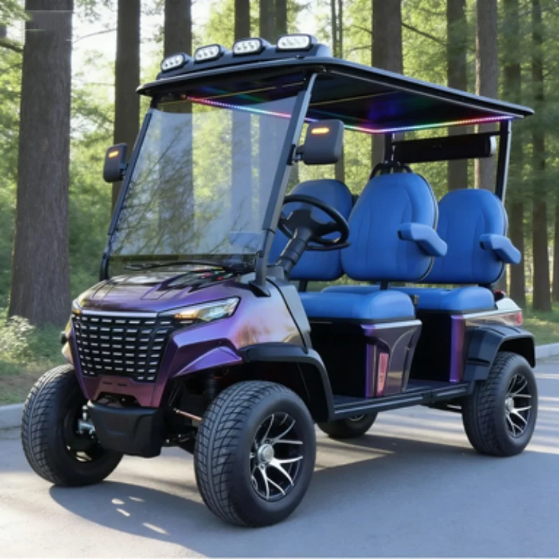 Hot Selling 5000W Motor 60V 4 Wheel Off-Road Electric Golf Cart Seats Armrests Gear Adjustment Bluetooth Speakers Color Custom