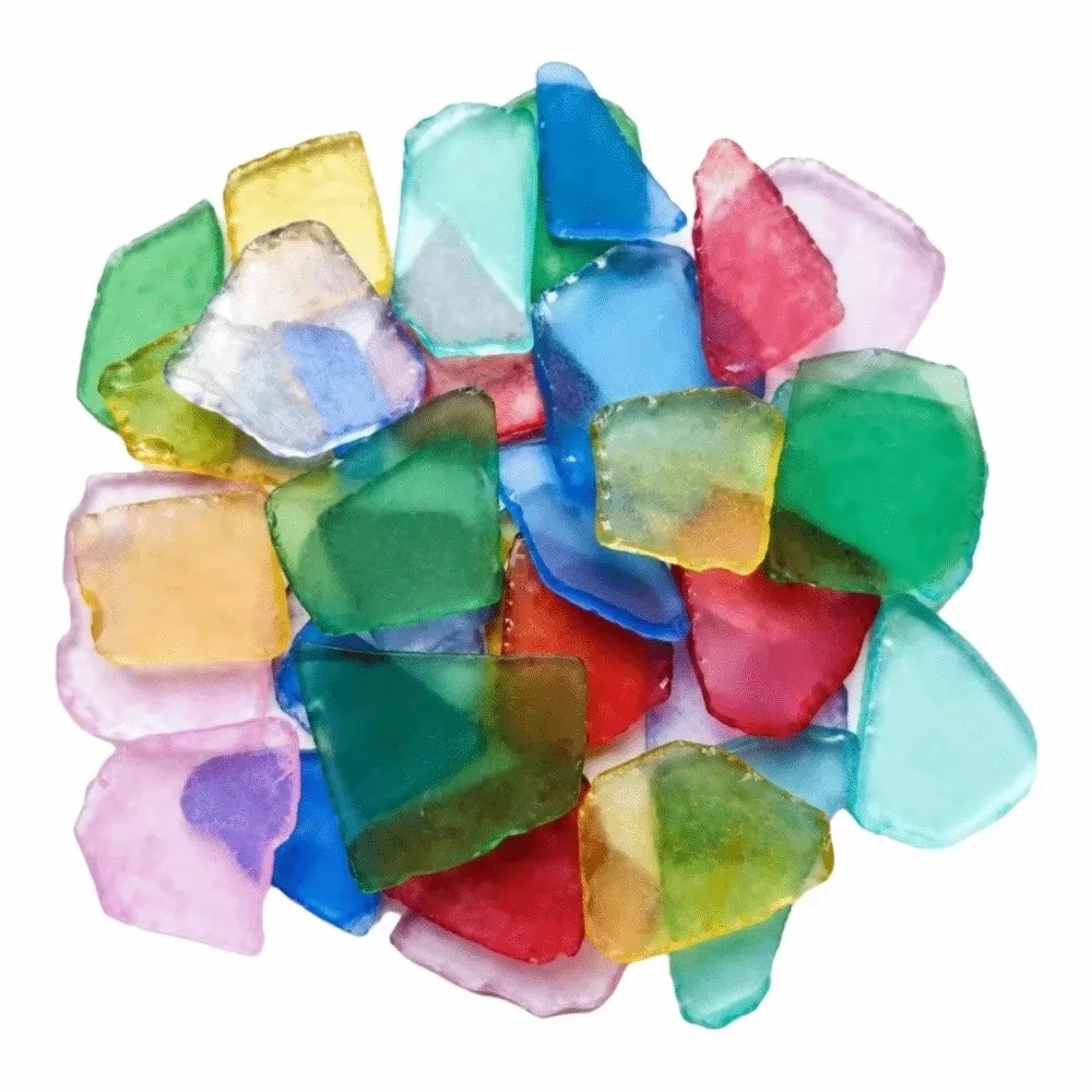 No Hole Irregular Sea Glass 500g Weight DIY Art Crafts Frosted Glass Vase Filler Craft Supplies 20mm To 50mm Size