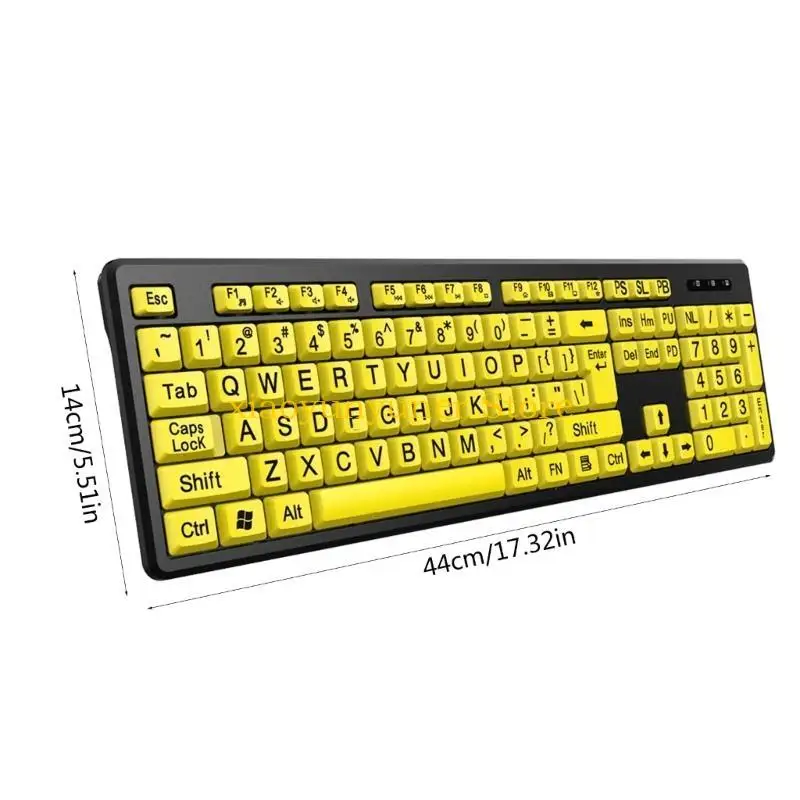 P9JB LED USB Keyboard 104Keys Standard Full Size, Large Print Computer Keyboard Easy Installation and Operation Easy to Read