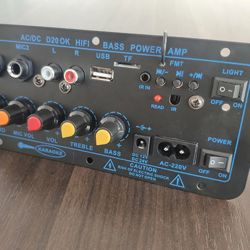 A99E-200W Digital Bluetooth Stereo Amplifier Board Subwoofer Dual Microphone Karaoke Amplifiers For 8-12 Inch Speaker