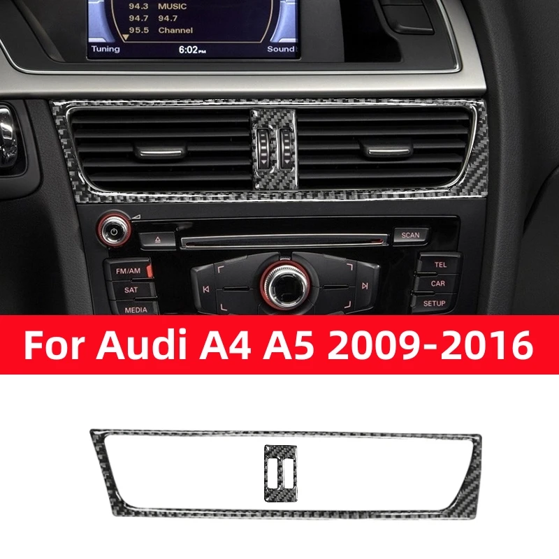 

For Audi A4L A4 B8 2009-2016 Q5 A5 Accessories Carbon Fiber Modified Interior Car Central Air Outlet Set Trim Sticker Frame